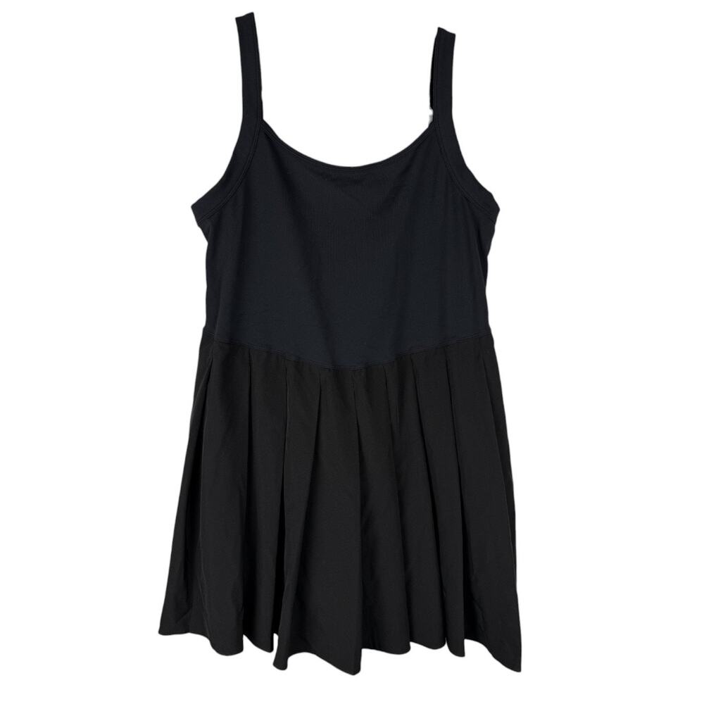 Black athletic Dress with Pleated Skirt & shorts